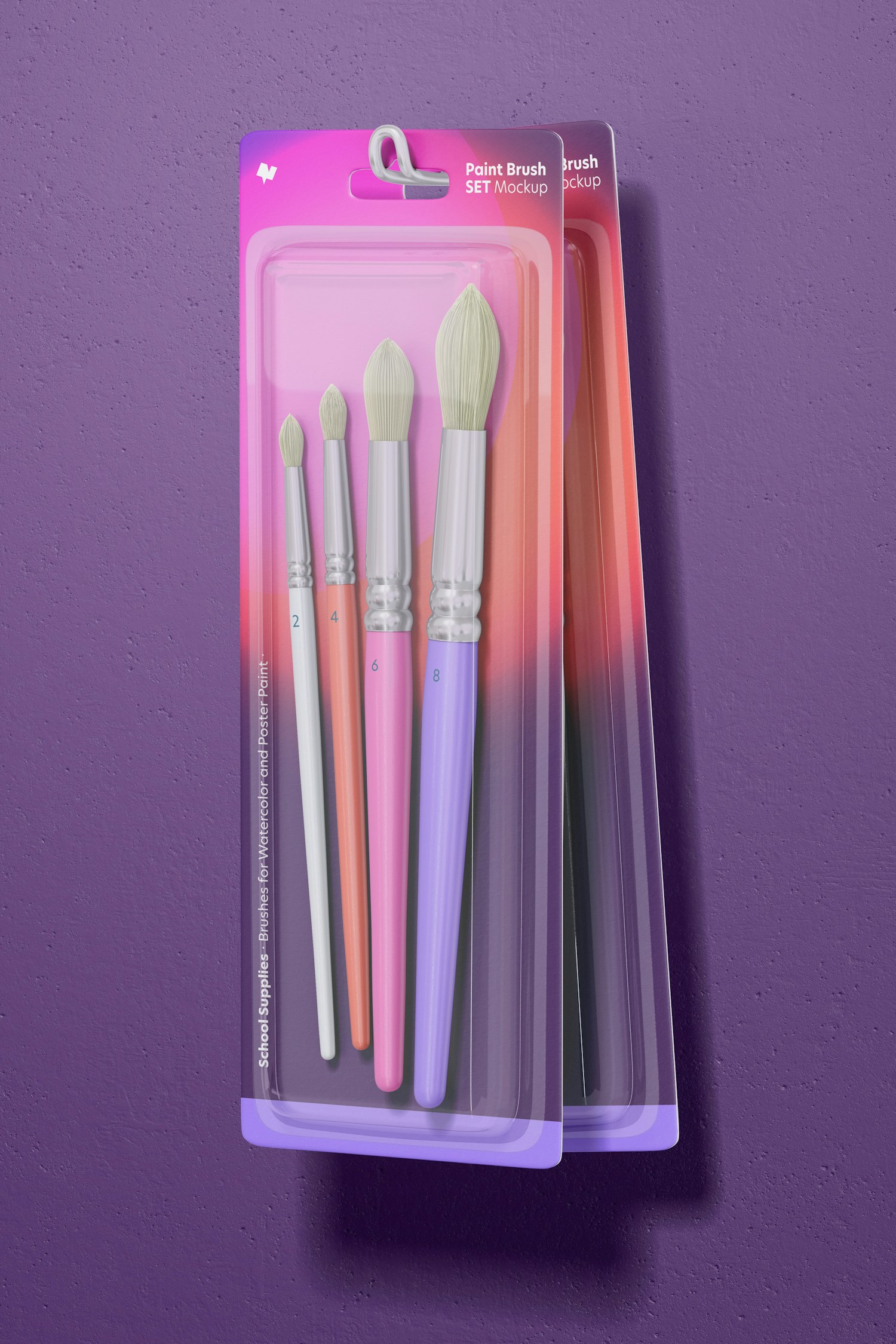 Paint Brush Set Mockup, Hanging Paint Brush Set Mockup, Hanging