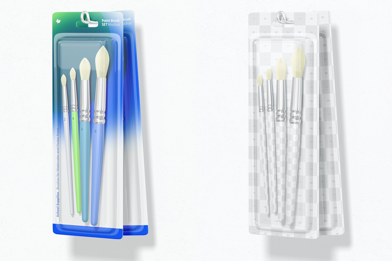 Paint Brush Set Mockup, Hanging Paint Brush Set Mockup, Hanging