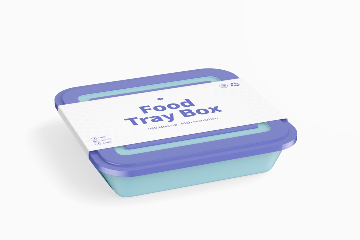 Food Tray Box with Lid Mockup