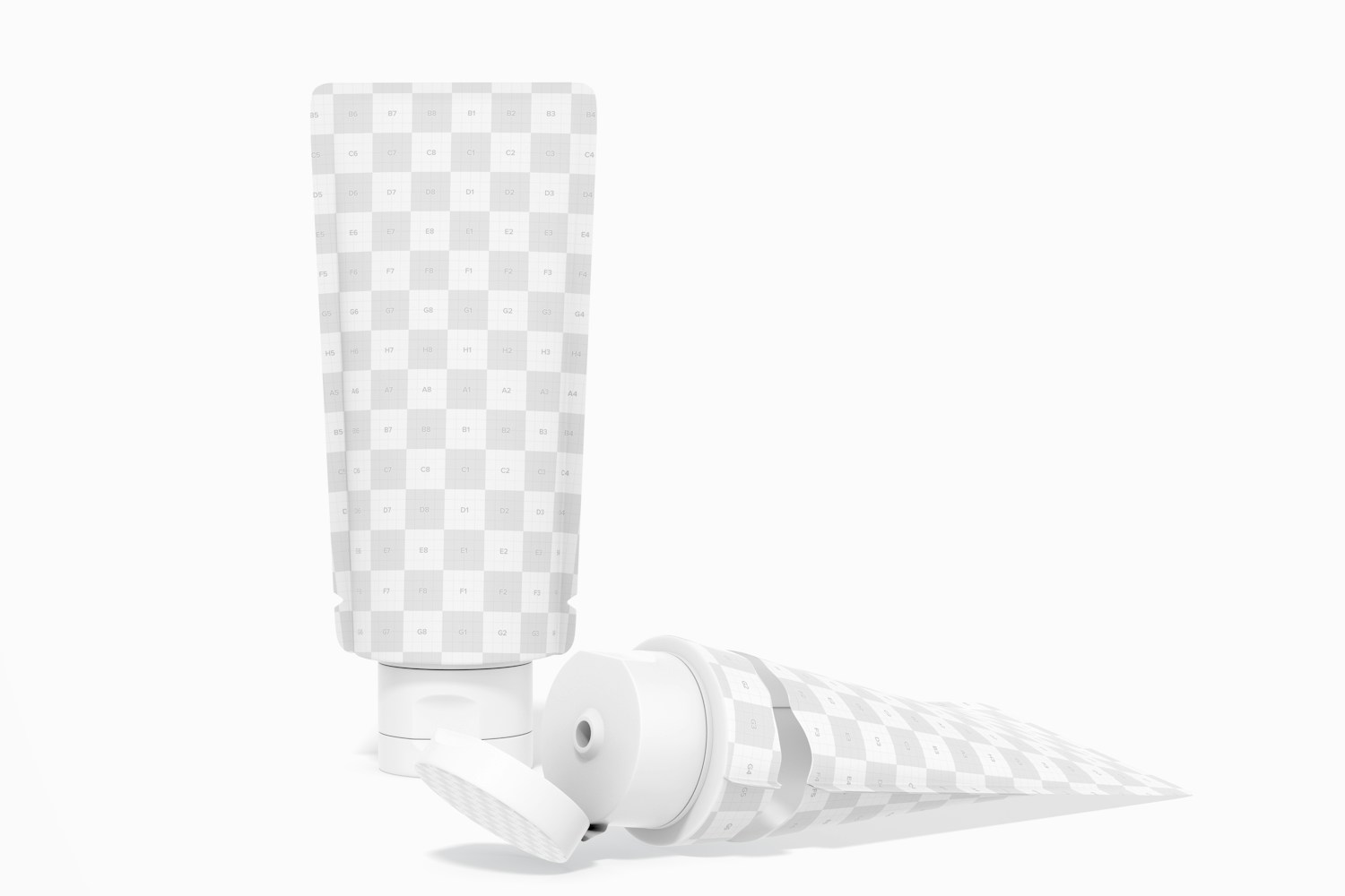Kraft Cream Tubes Mockup, Standing and Dropped Kraft Cream Tubes Mockup, Standing and Dropped