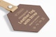 Hexagonal Leather Tag with Strap Mockup, Close Up
