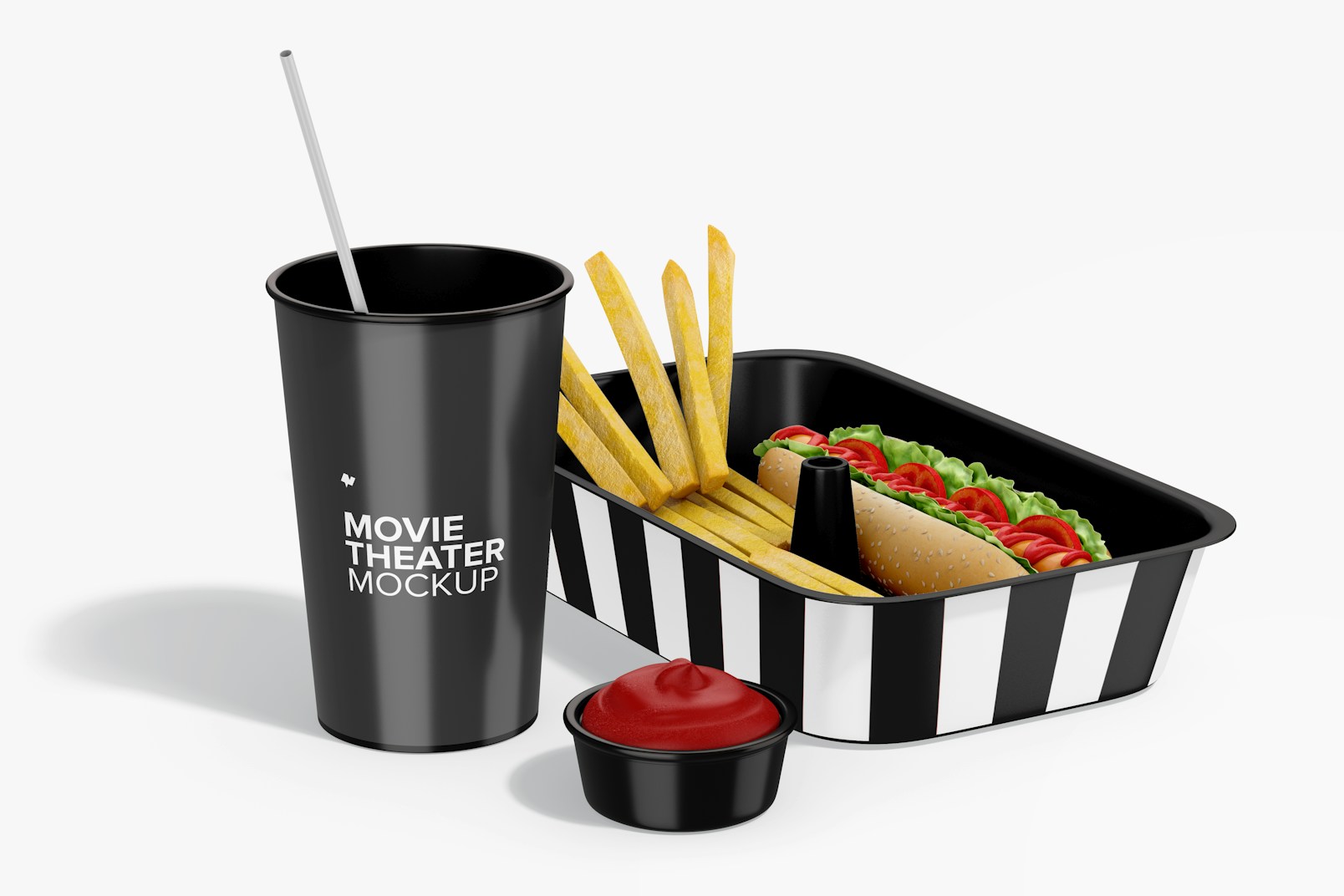 Cup with Tray Mockup, Perspective