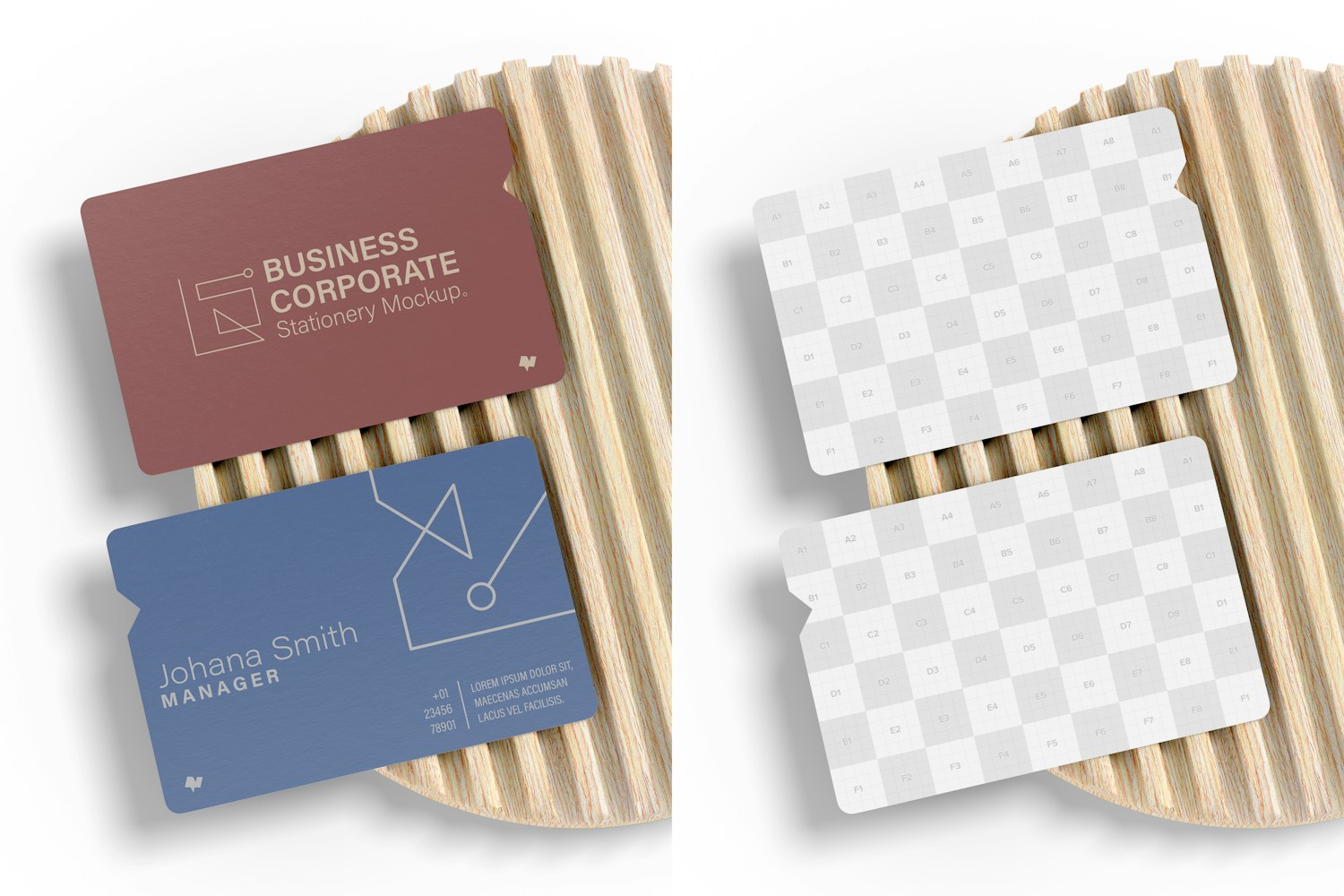 Corporate Business Cards Mockup, on Surface