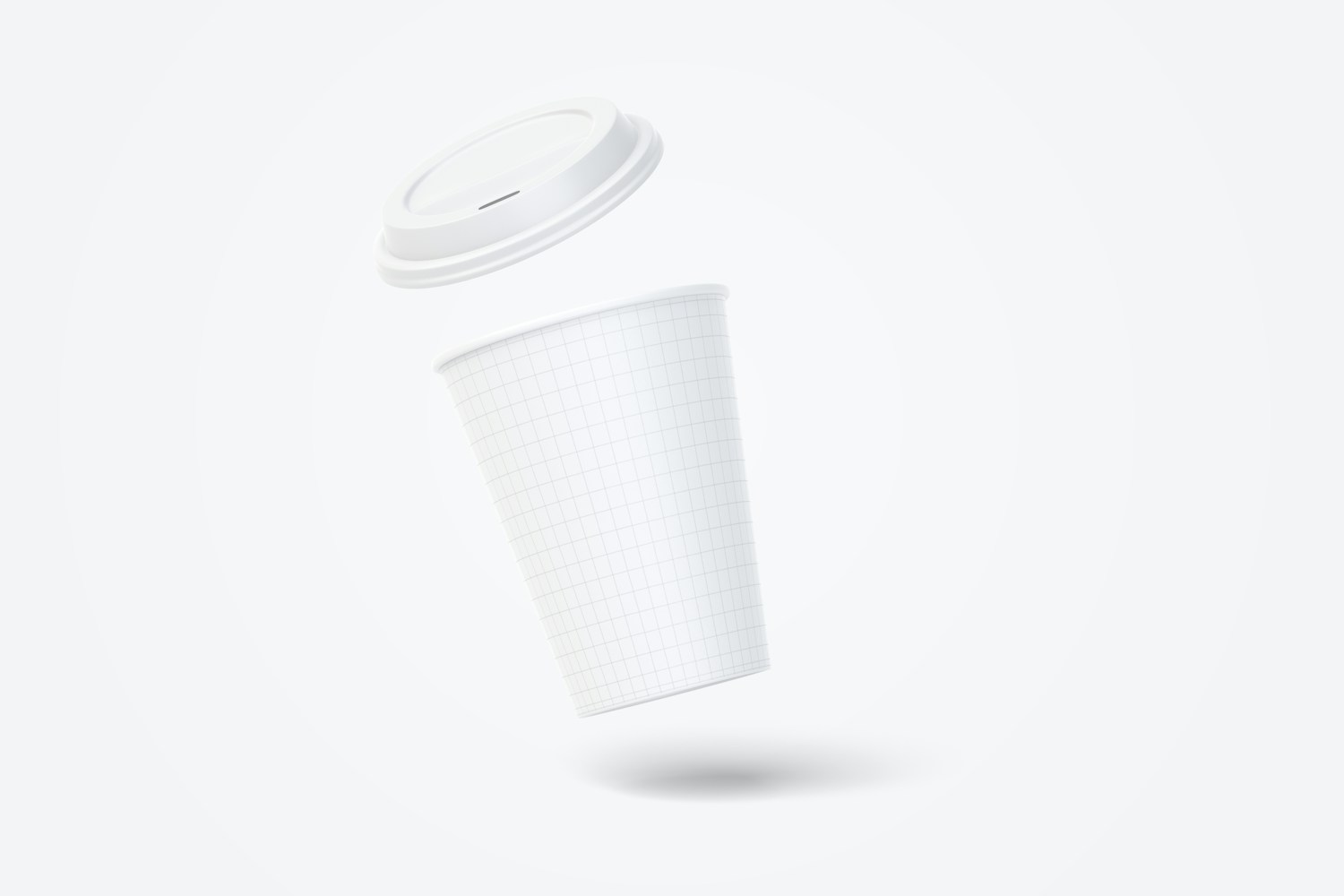 12oz Paper Coffee Cup Mockup, Floating