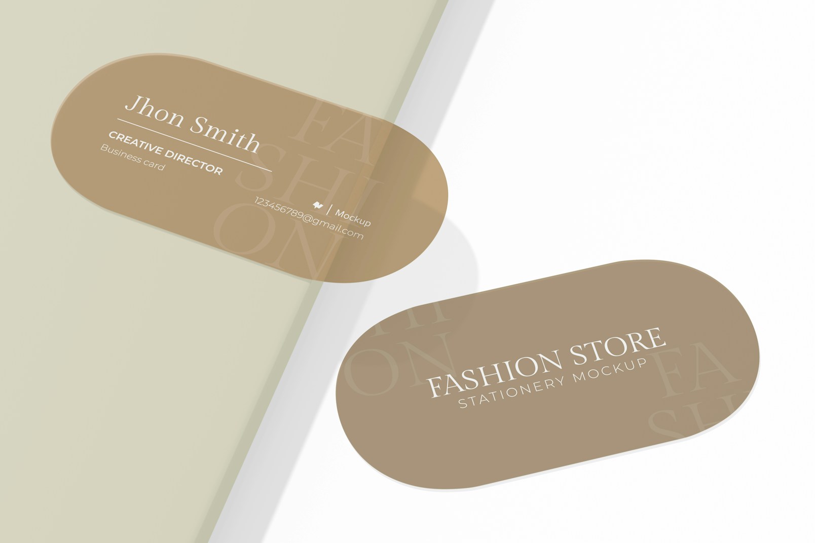 Fashion Store Business Card Mockup, on Podium