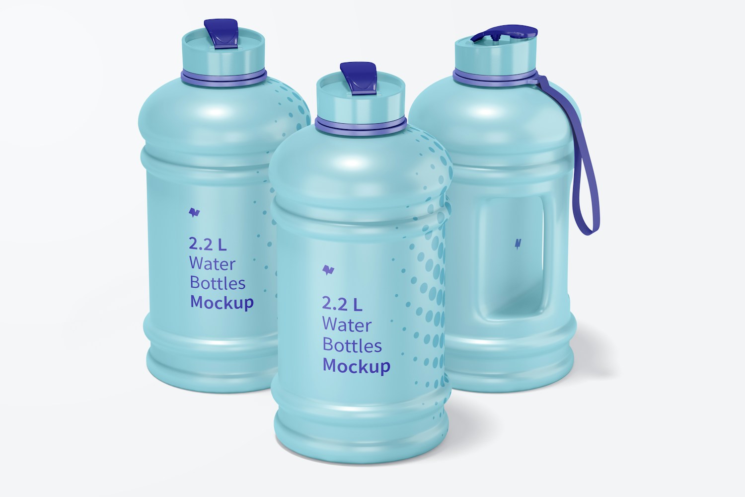 2.2 L Water Bottles Mockup, Front View 2.2 L Water Bottles Mockup, Front View