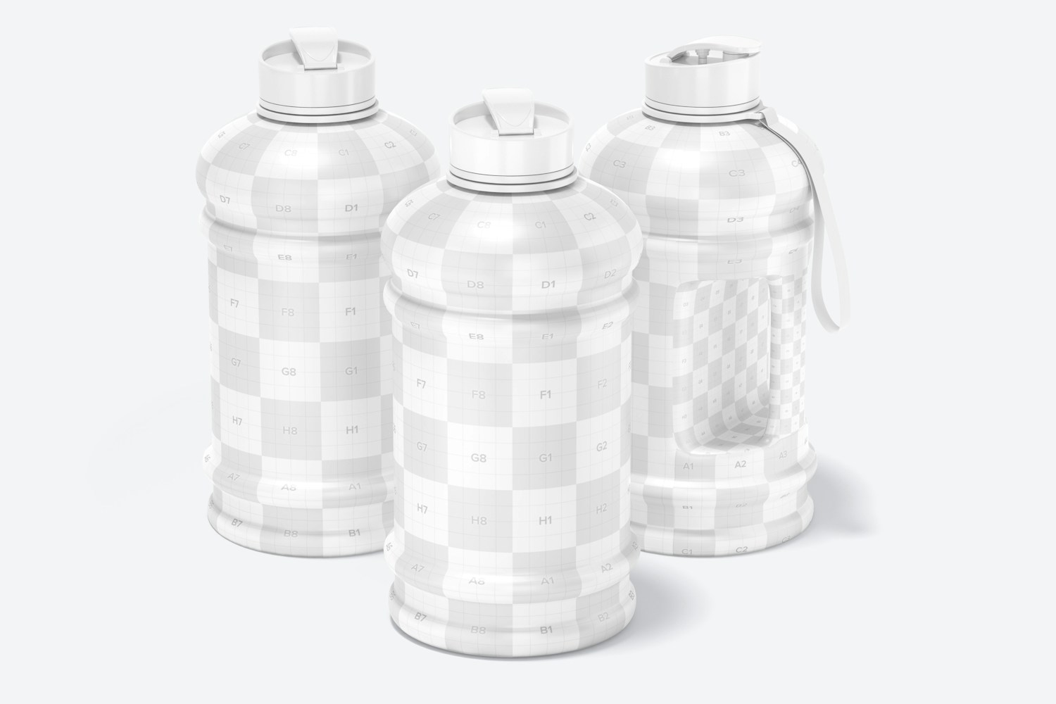 2.2 L Water Bottles Mockup, Front View 2.2 L Water Bottles Mockup, Front View