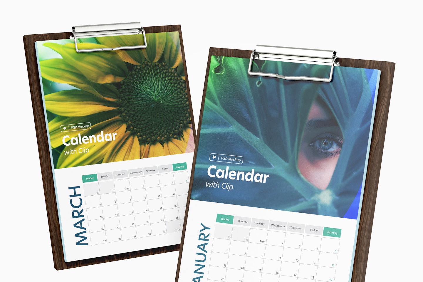 Calendars with Clip Mockup