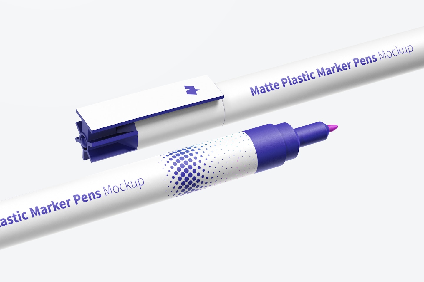 Matte Plastic Marker Pens Mockup
