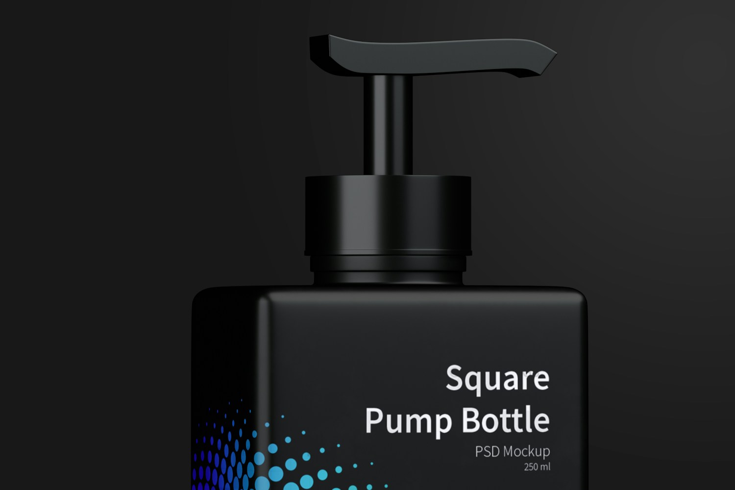 250 ml Square Pump Bottle Mockup, Front View 04