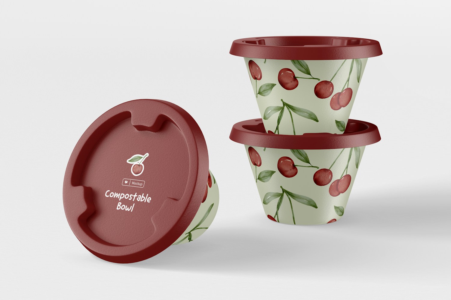 Compostable Bowl Mockup, Stacked