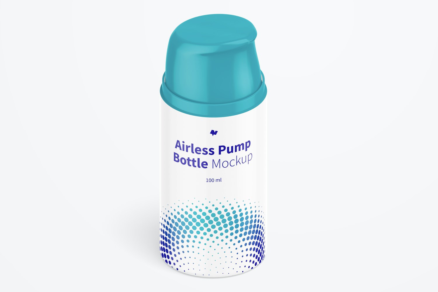 100 ml Airless Pump Bottle Mockup, Isometric View 100 ml Airless Pump Bottle Mockup, Isometric View