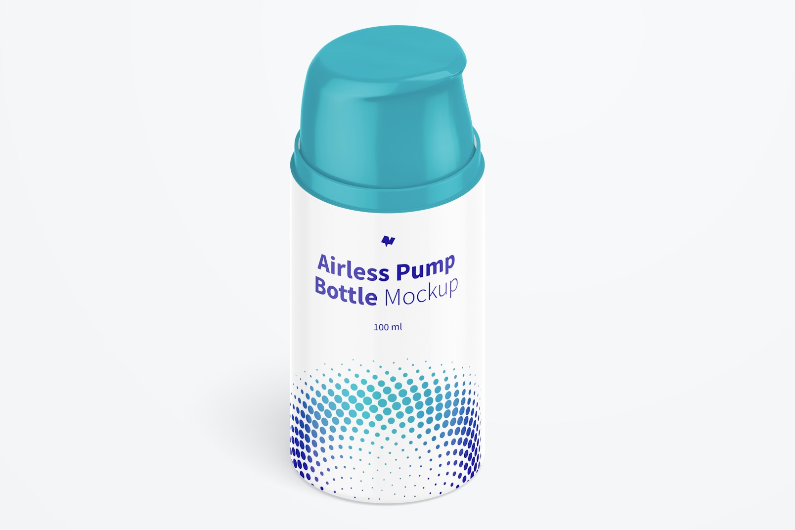 100 ml Airless Pump Bottle Mockup, Isometric View