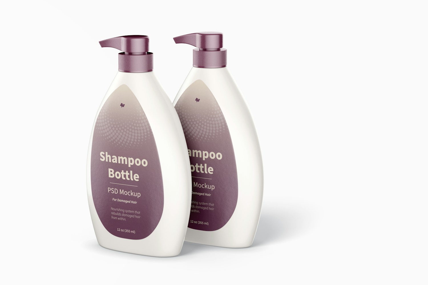 Shampoo Bottles with Pump Mockup