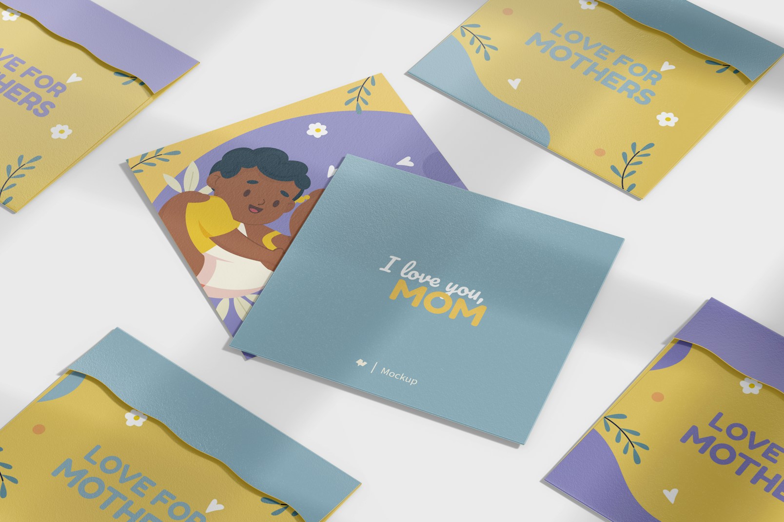 Square Mother’s Day Cards Mockup