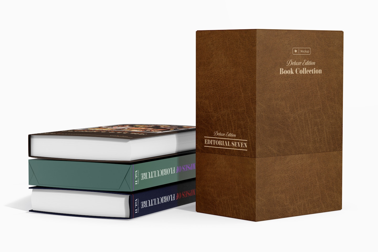 Book Collection Mockup, Stacked