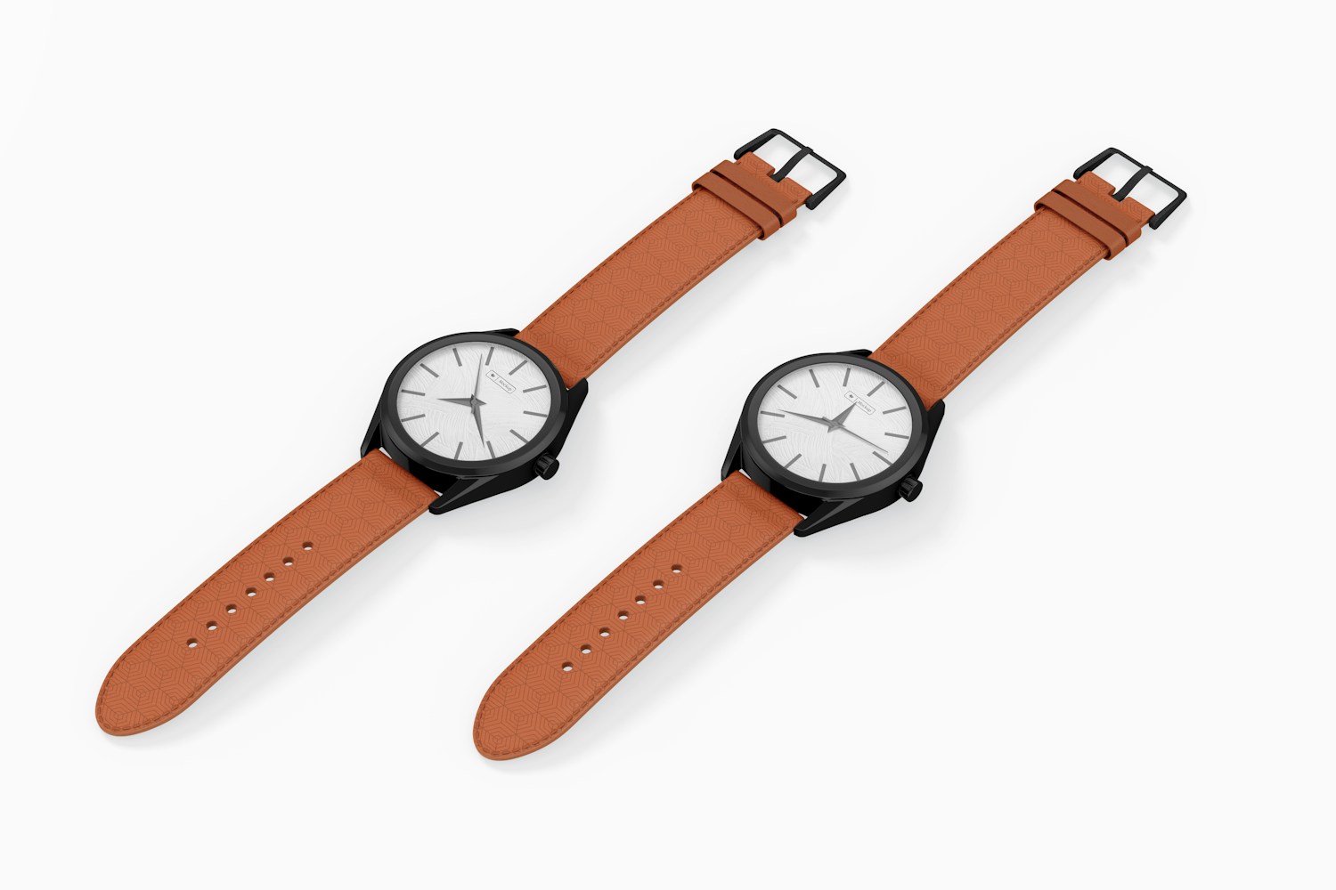 Watches with Leather Band Mockup