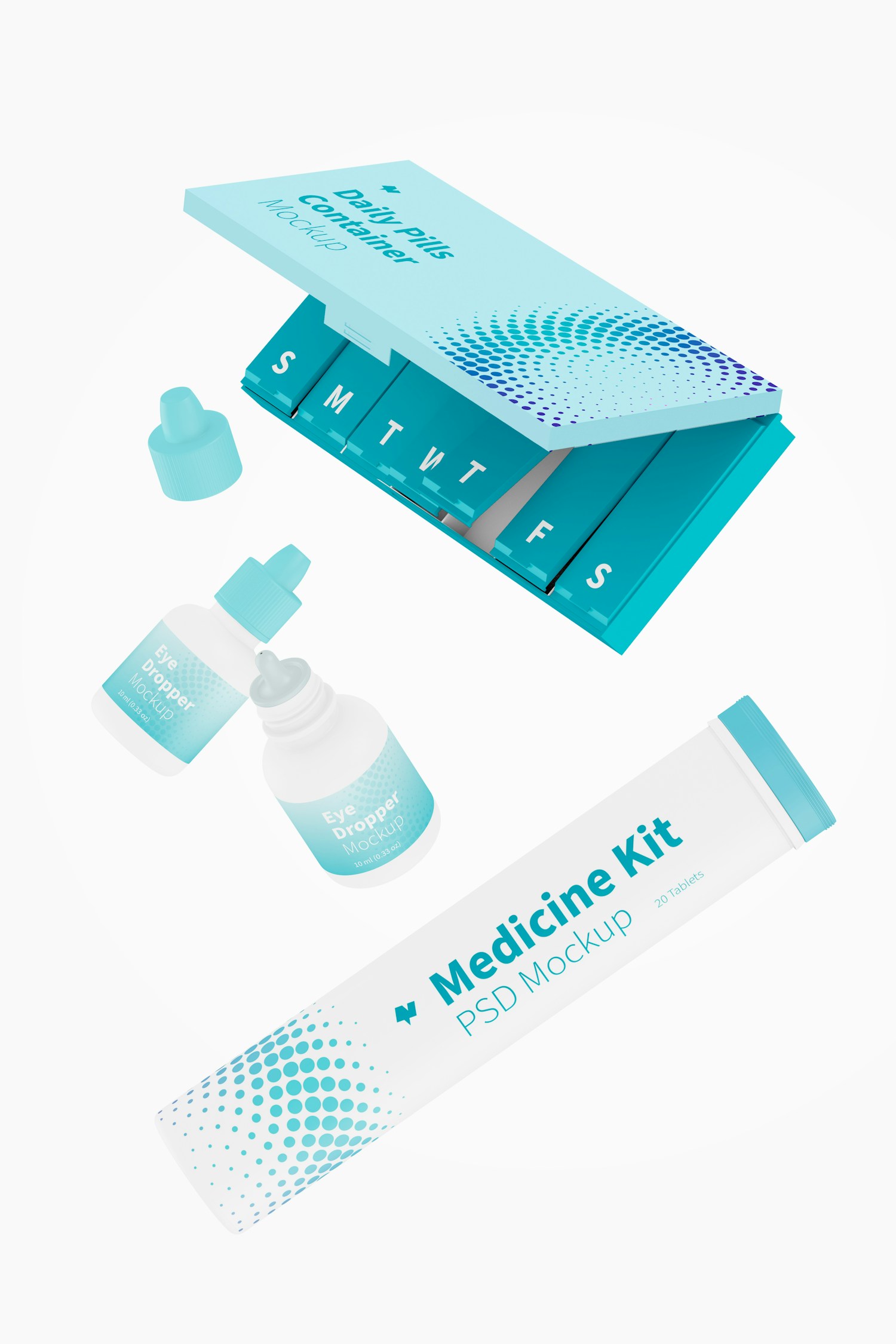 Medicine Kit Mockup, Floating