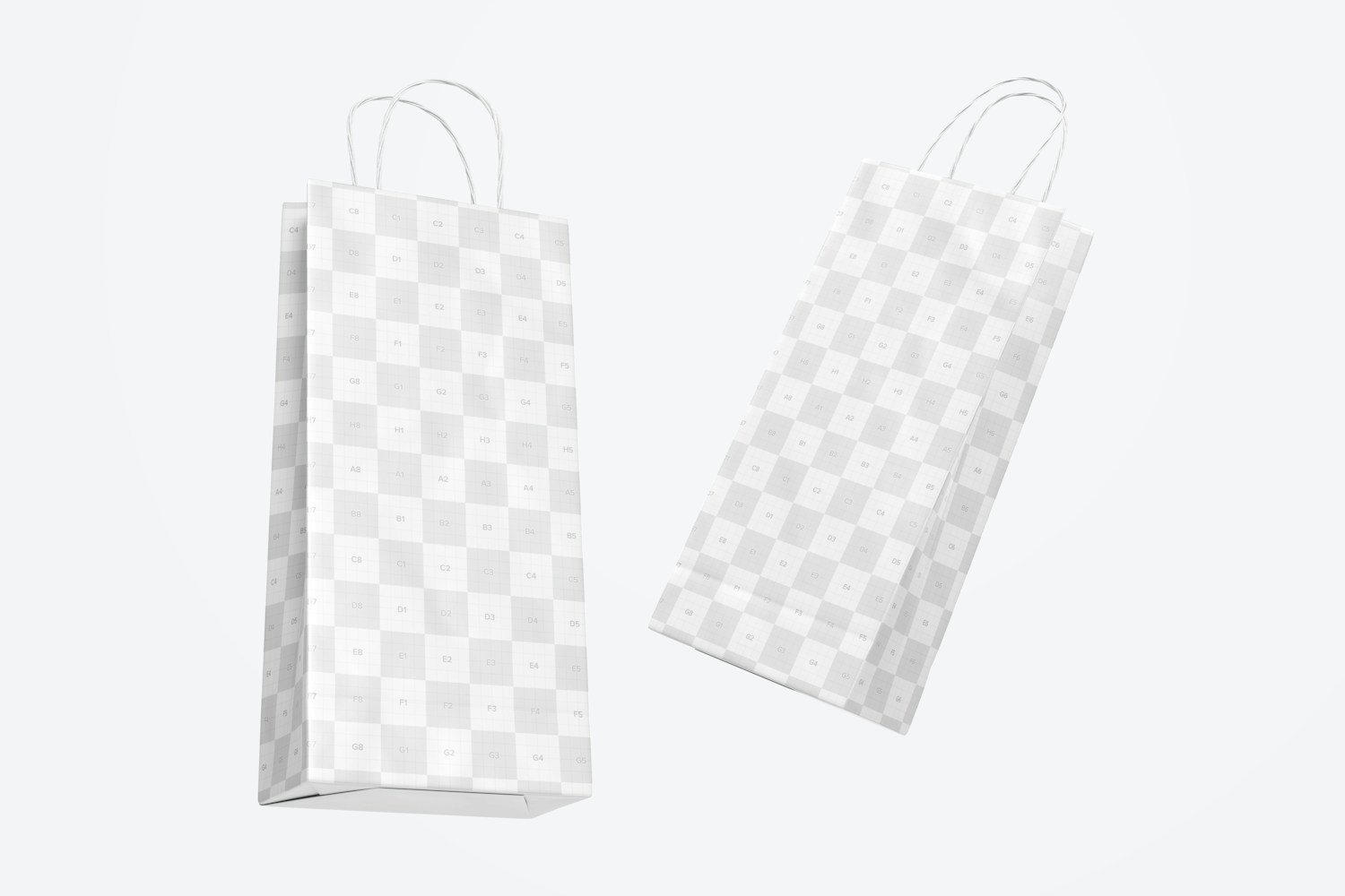 Thin Paper Shopping Bags PSD Mockup, Floating – Original Mockups
