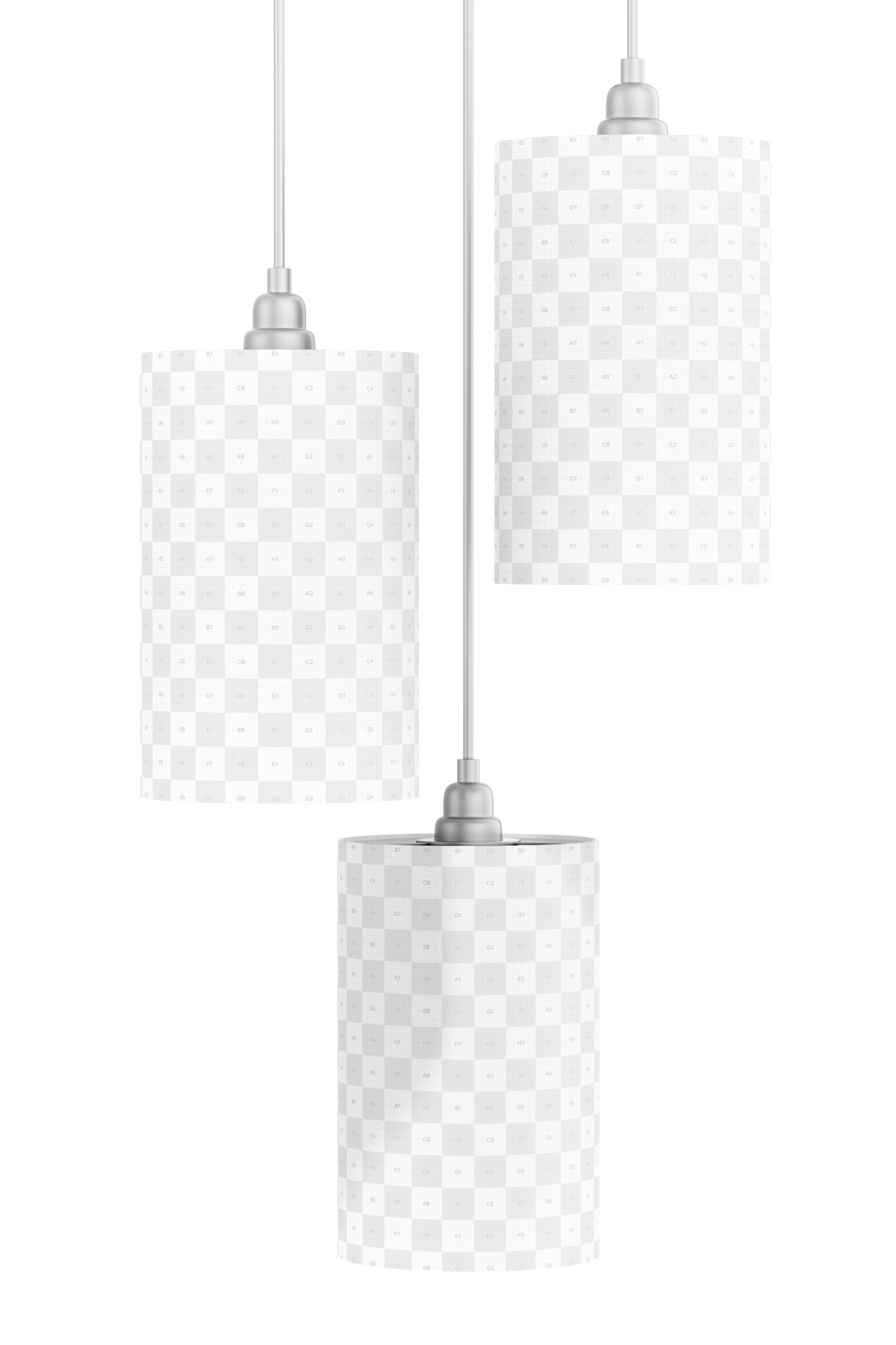 Cylinder Pendant Lamp Mockup, Front View