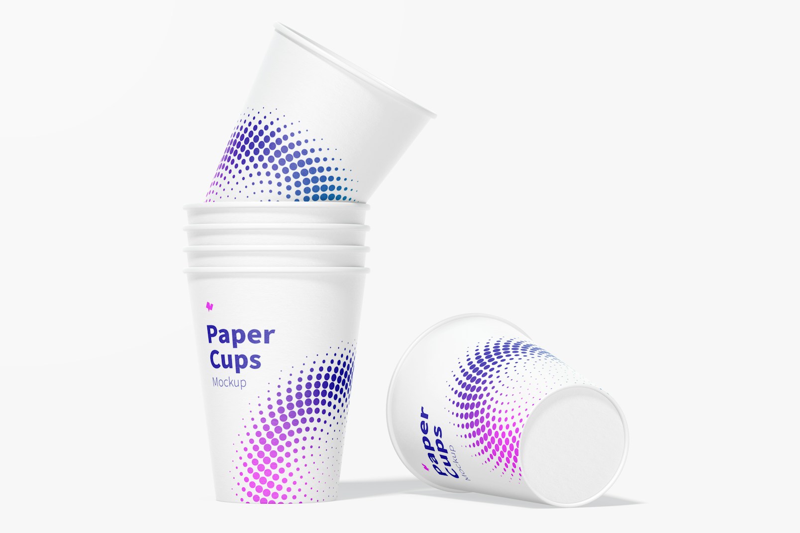 Paper Cups Mockup, Stacked