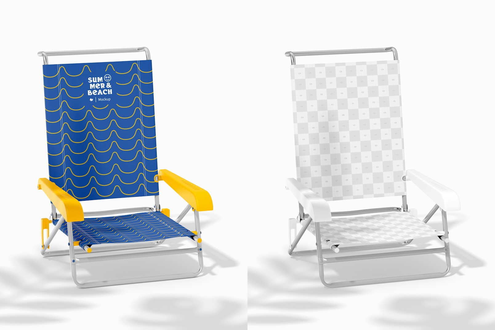 Flat Beach Chair Mockup, Perspective