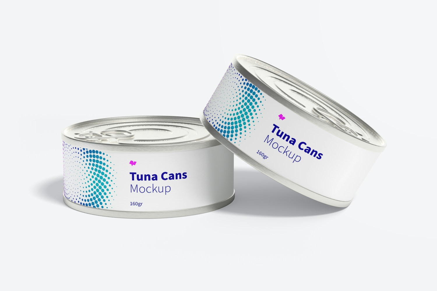 160gr Tuna Cans Mockup, Front View