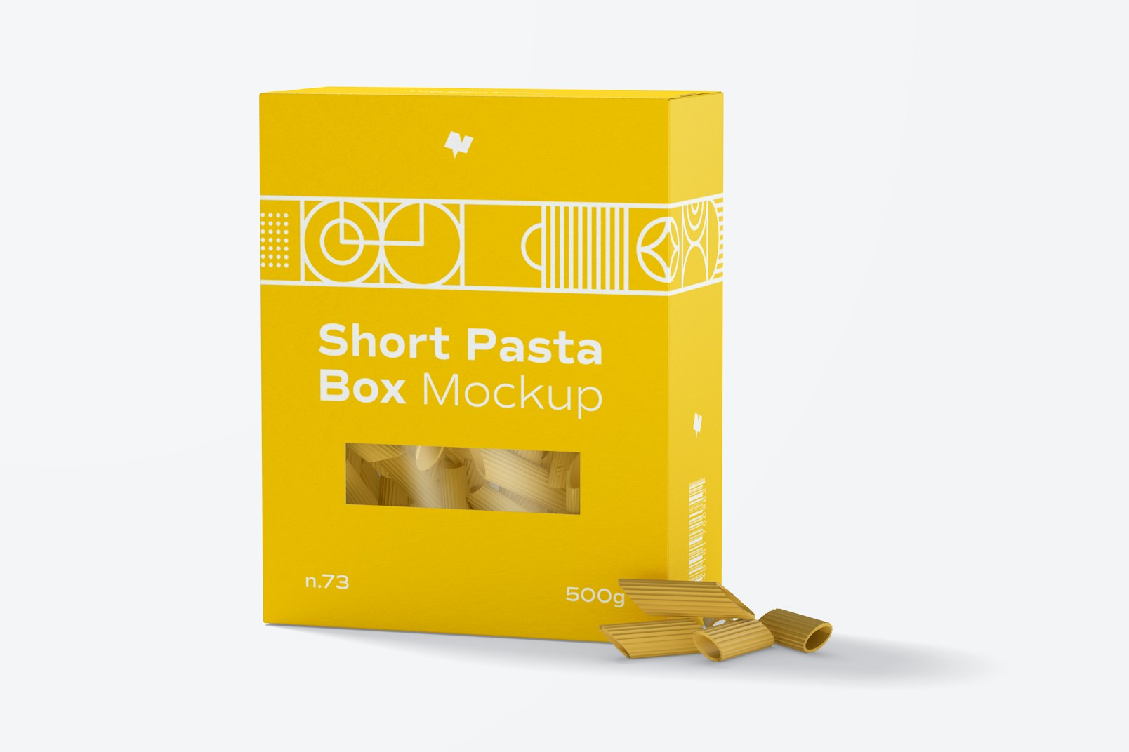 Short Pasta Box Mockup
