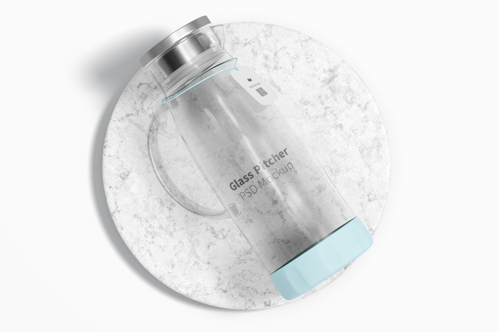 Glass Pitcher with Lid Mockup, Top View
