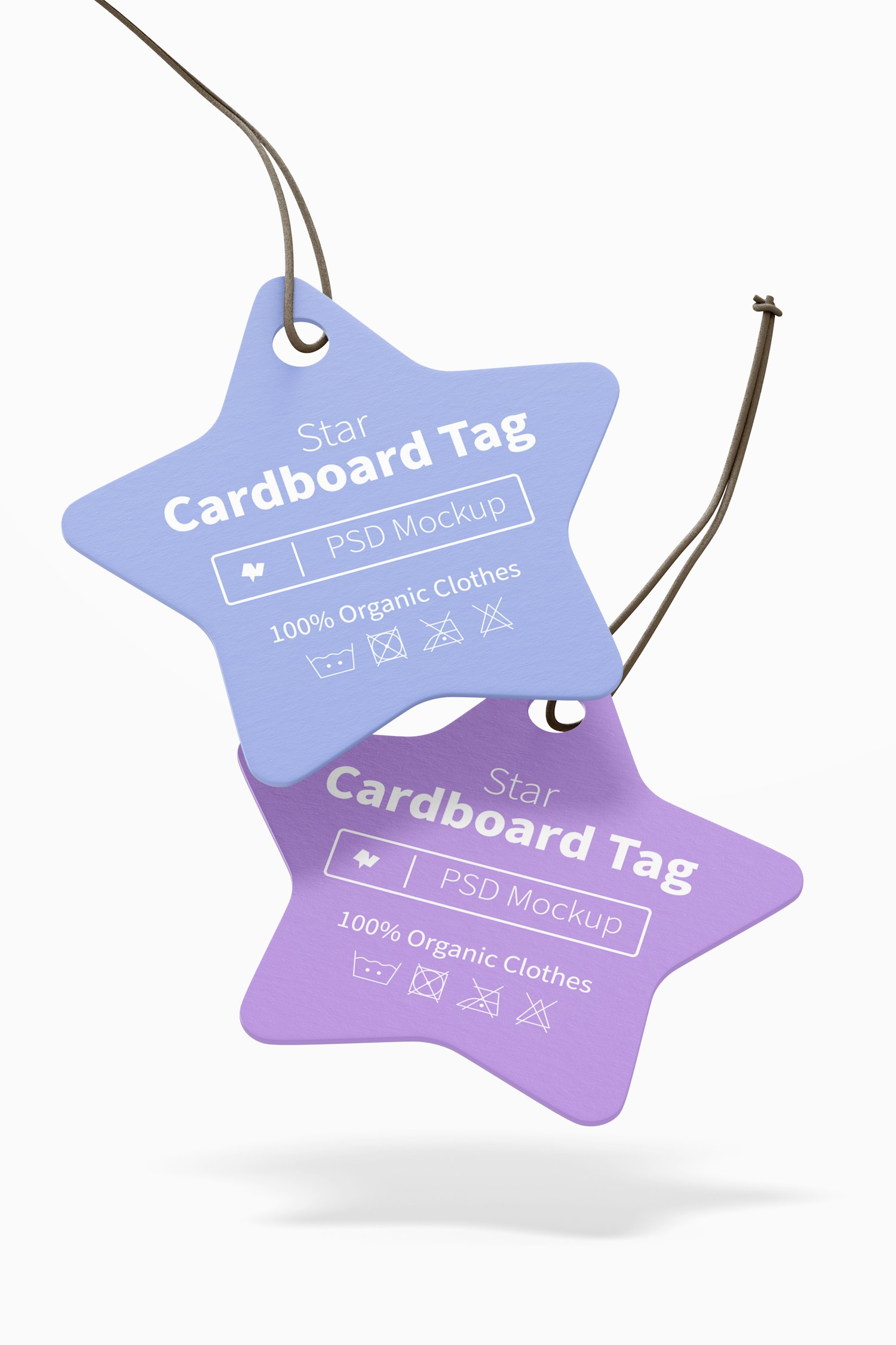 Star Cardboard Tag Mockup, Floating