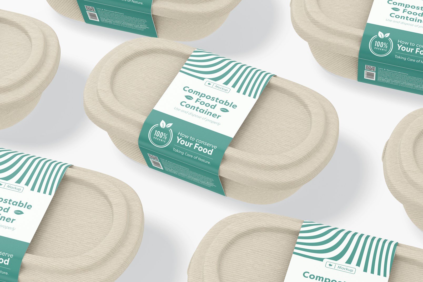 Compostable Food Containers Set Mockup