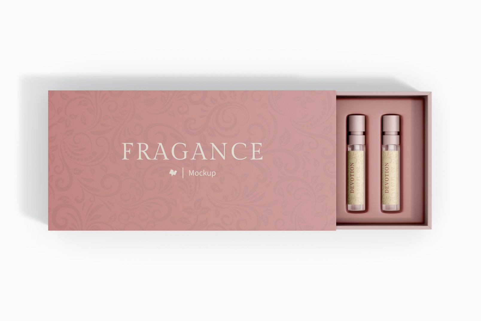 Fragrance Sample Box Mockup, Top View