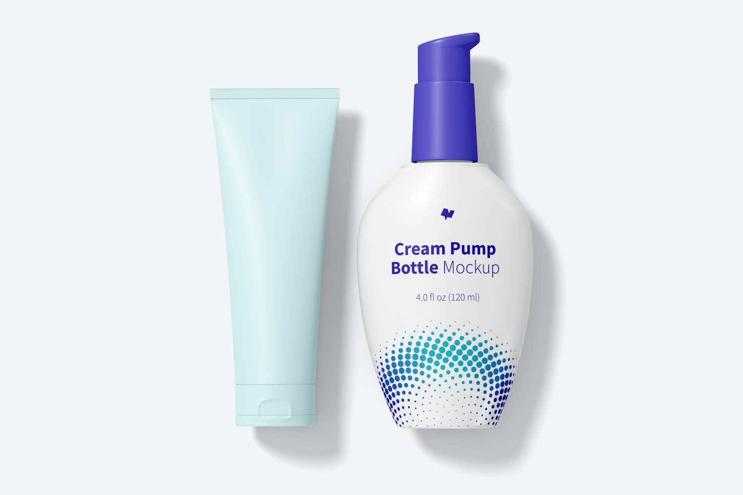 Cream Pump Bottle and Tube Mockup Cream Pump Bottle and Tube Mockup