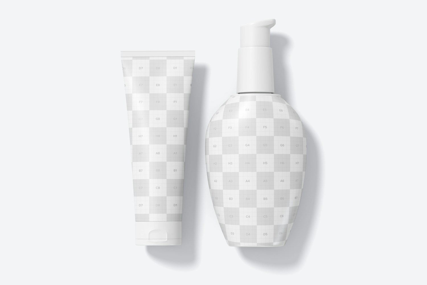 Cream Pump Bottle and Tube Mockup Cream Pump Bottle and Tube Mockup