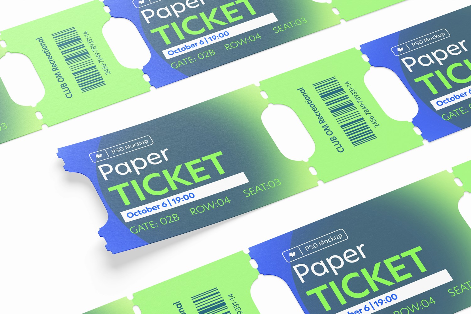 Paper Tickets Mockup, Close Up