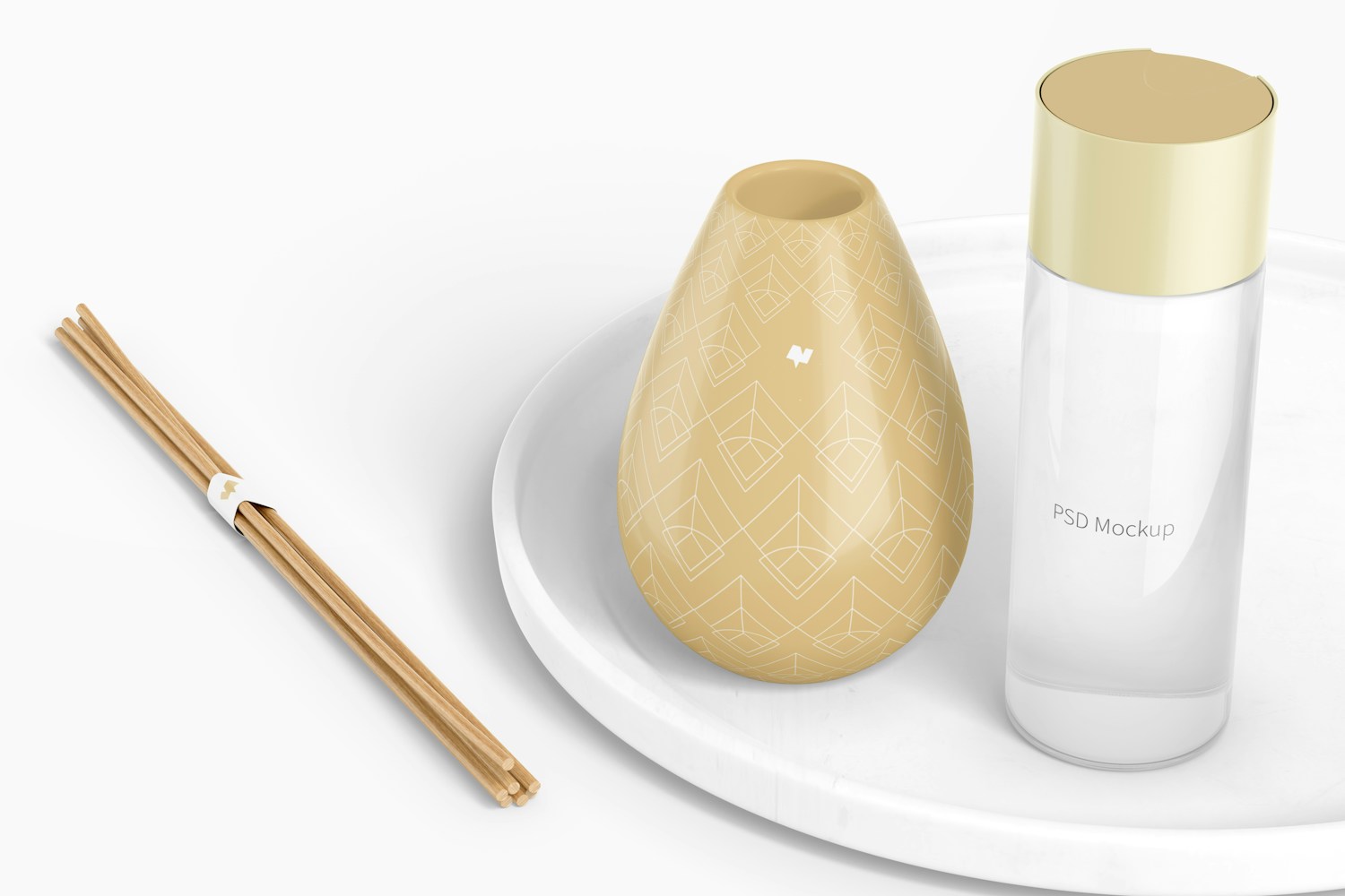 Reed Diffuser Vessel Mockup, Right View