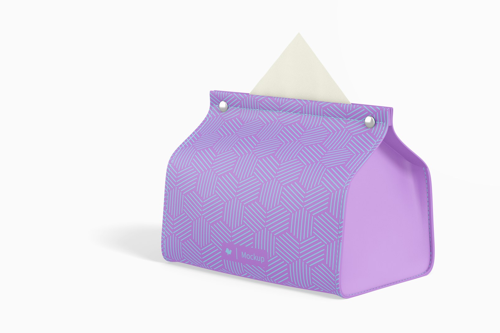 Leather Tissue Box Mockup, Right View