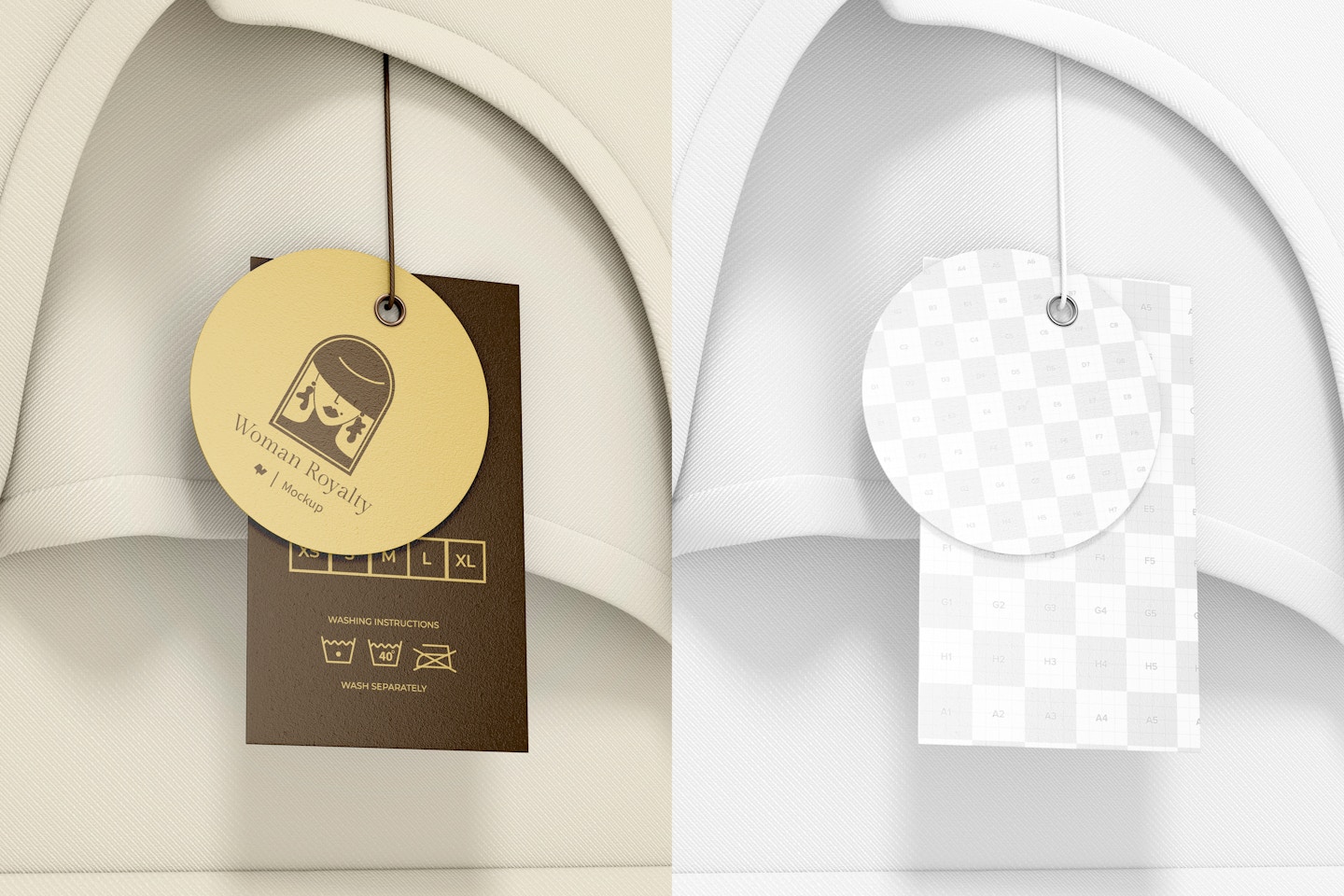 Luxury Clothing Tag Mockup, Front View