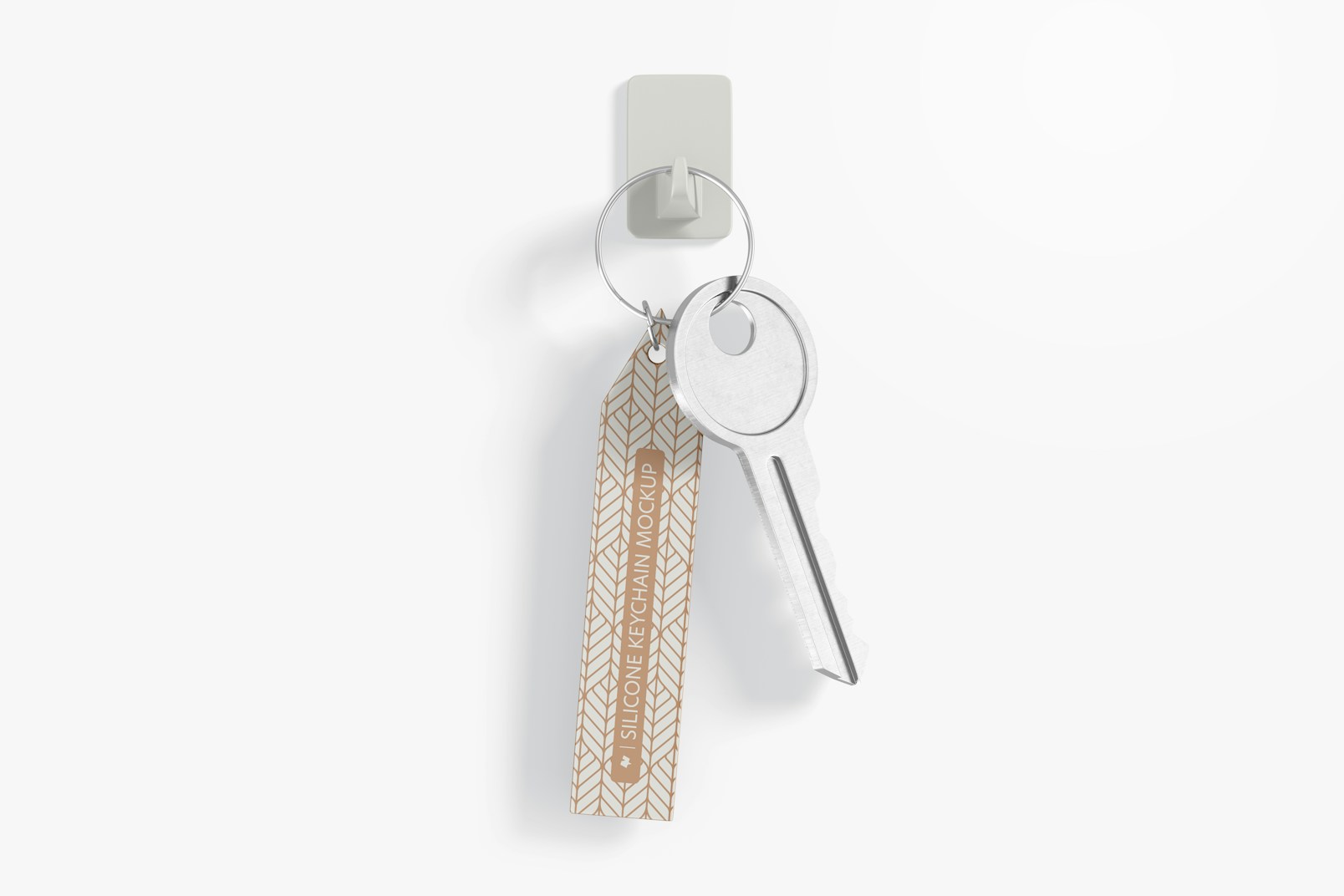 Slim Silicone Keychain Mockup, Hanging