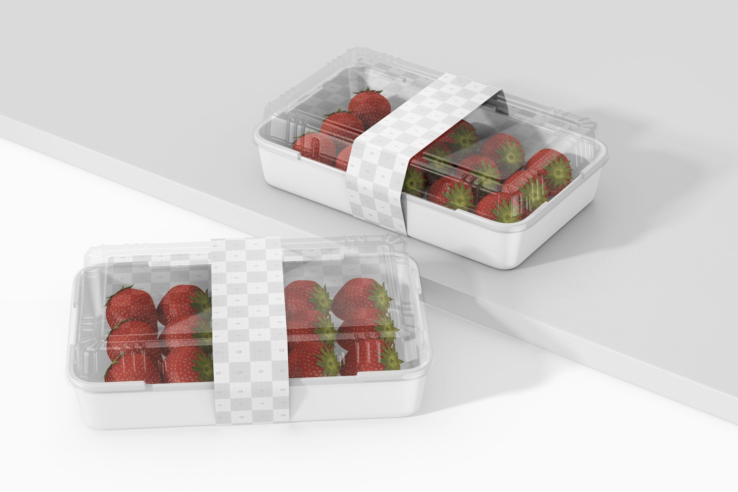 Fruit Containers with Label Mockup