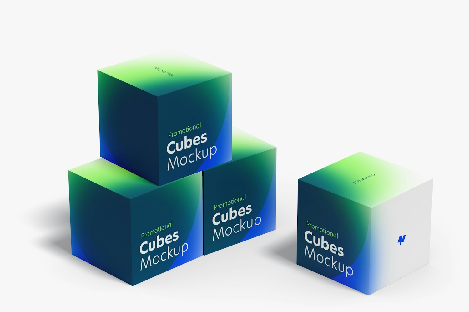 Promotional Cubes Display Set Mockup