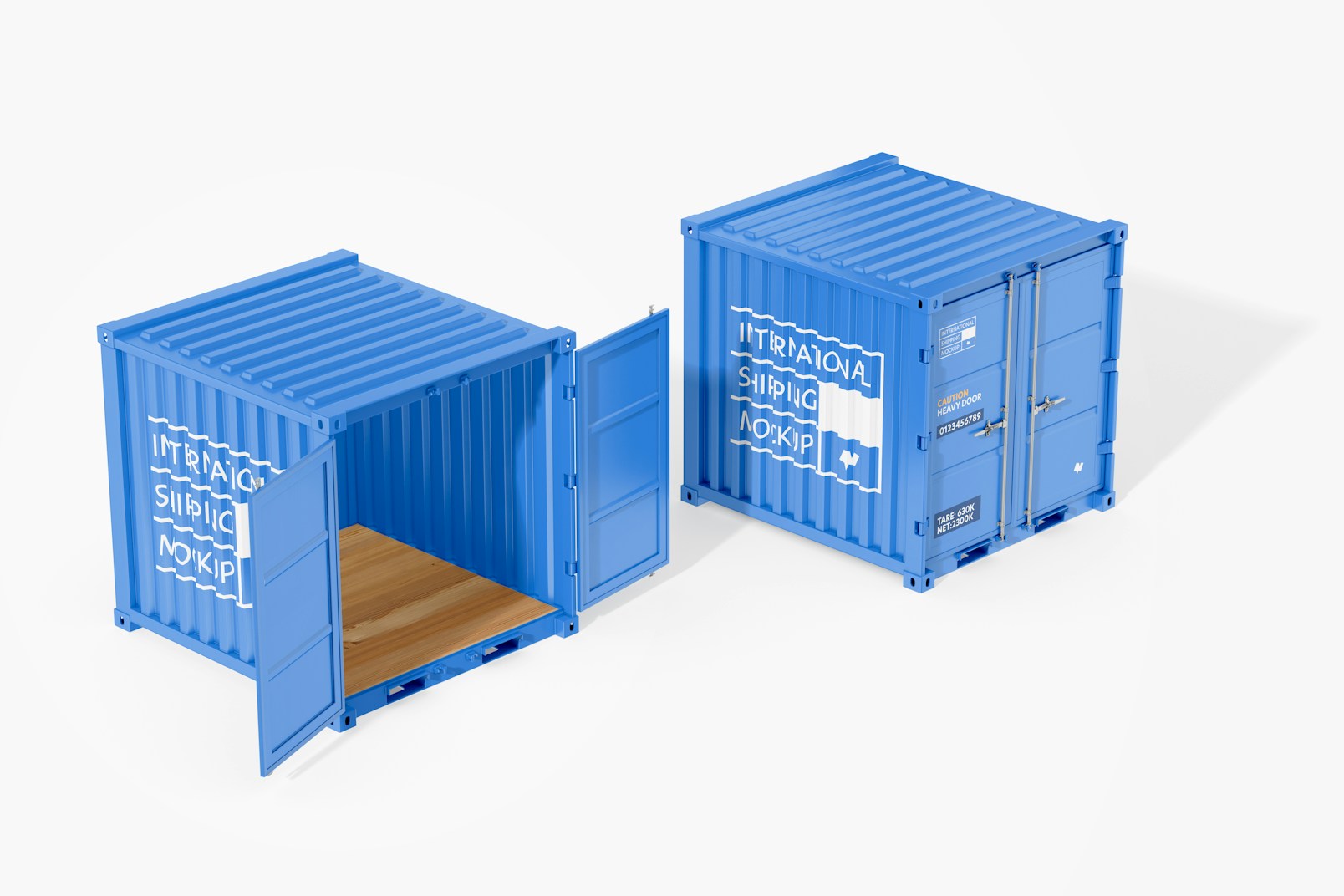 Shipping Containers Mockup, Opened and Closed