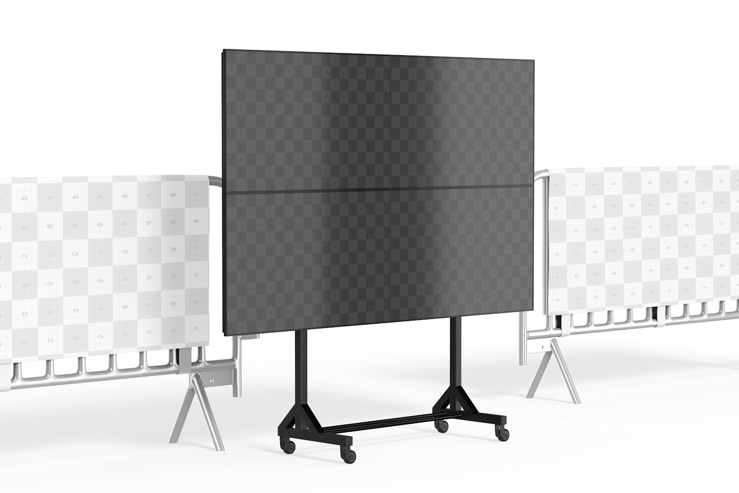 LED Screen with Floor Stand Mockup, Left View