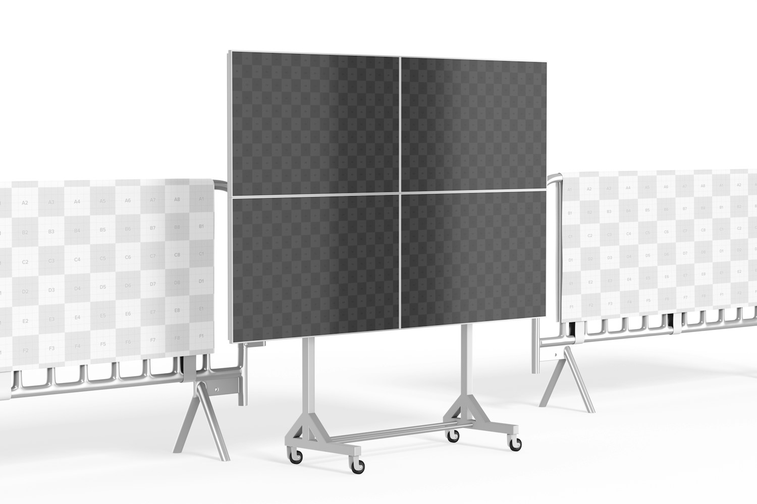 LED Screen with Floor Stand Mockup, Left View