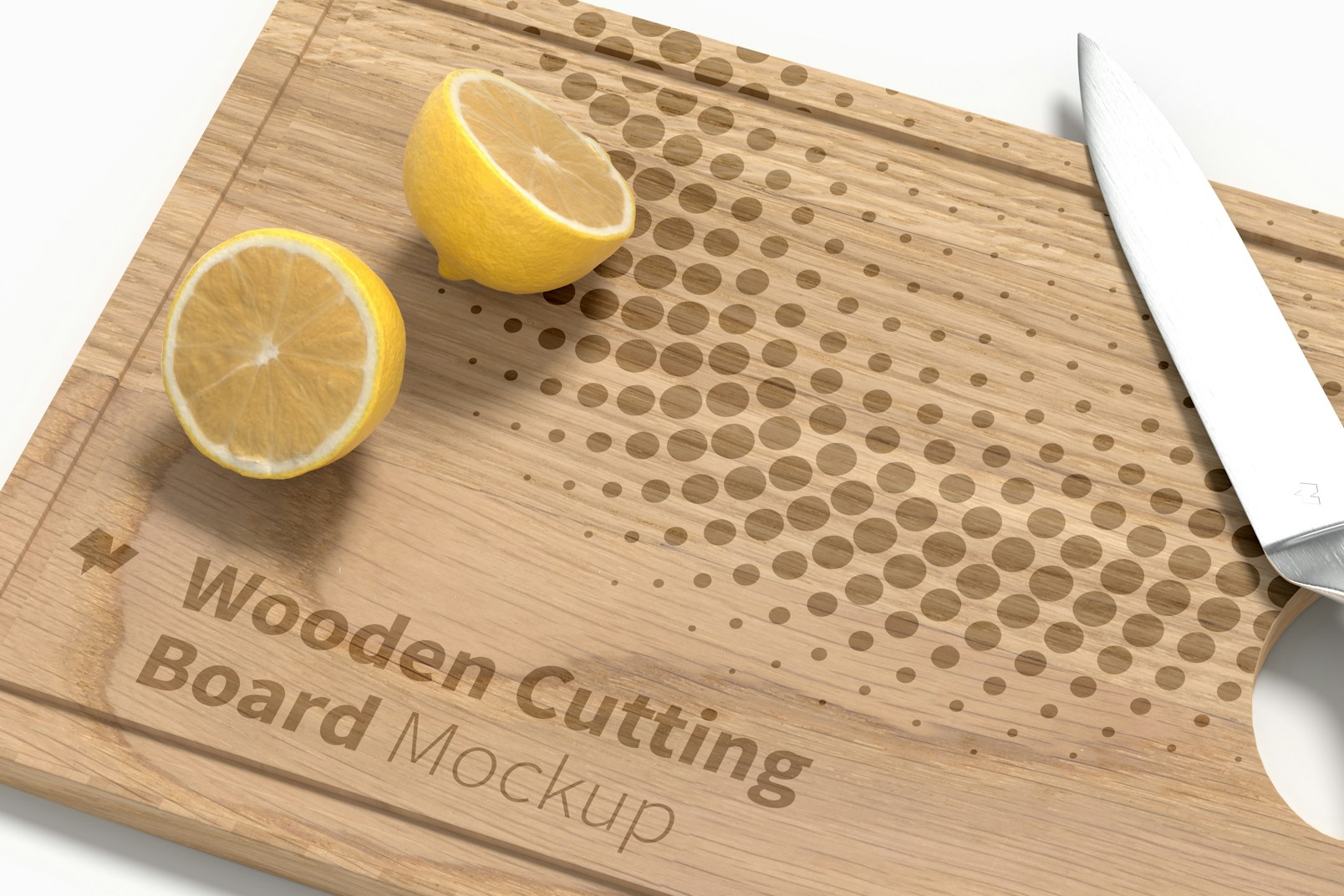 Wooden Cutting Board Mockup, Close Up