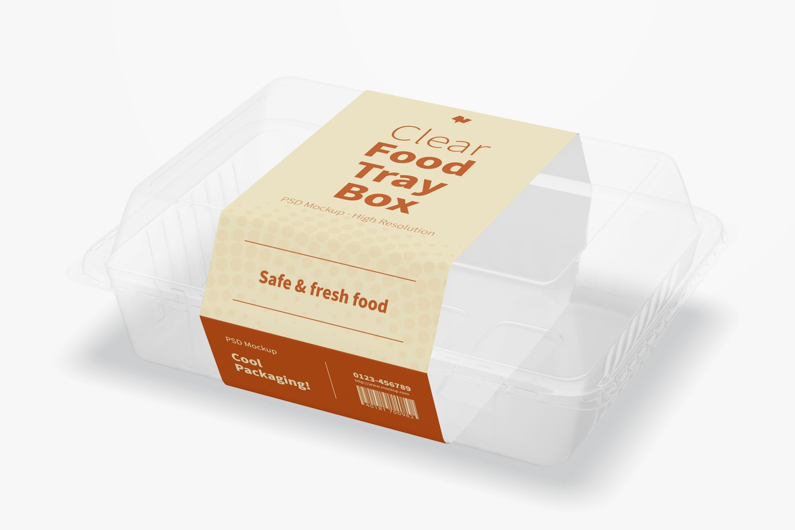 Clear Food Tray Box Mockup