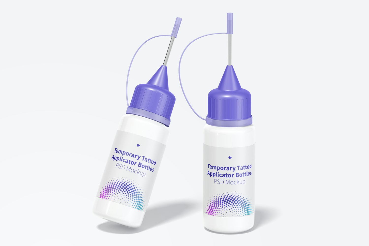Temporary Tattoo Applicator Bottles Mockup Temporary Tattoo Applicator Bottles Mockup