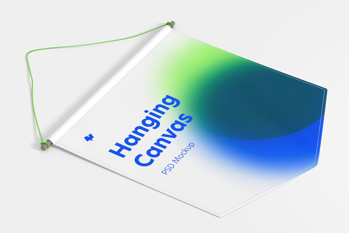 Hanging Canvas Pennant Mockup, Perspective