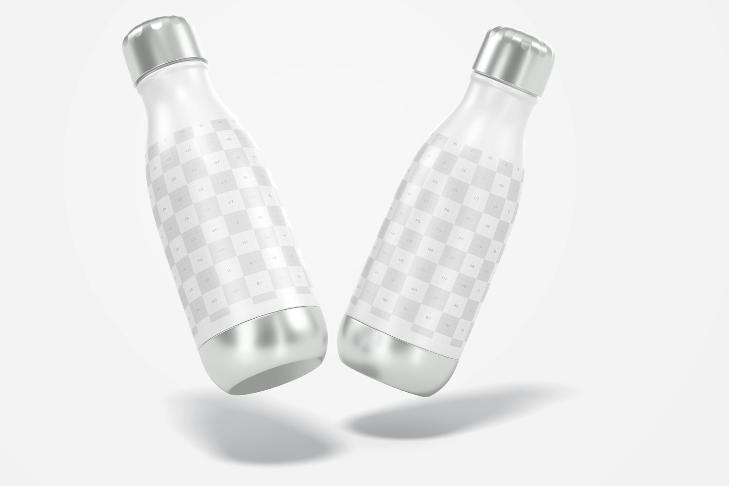 17 oz Metallic Water Bottle Mockup, Floating