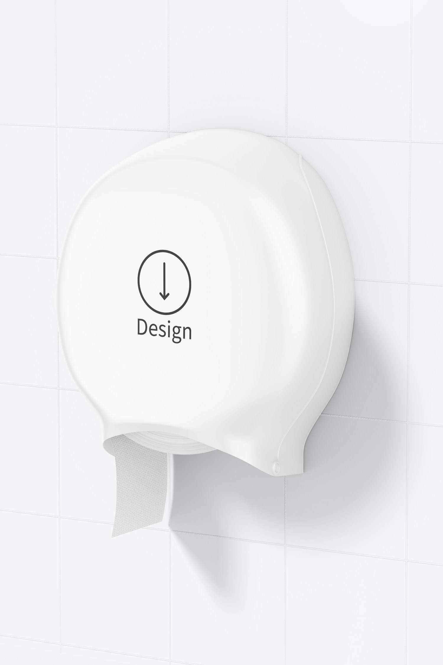 Toilet Paper Dispenser Mockup, Perspective View